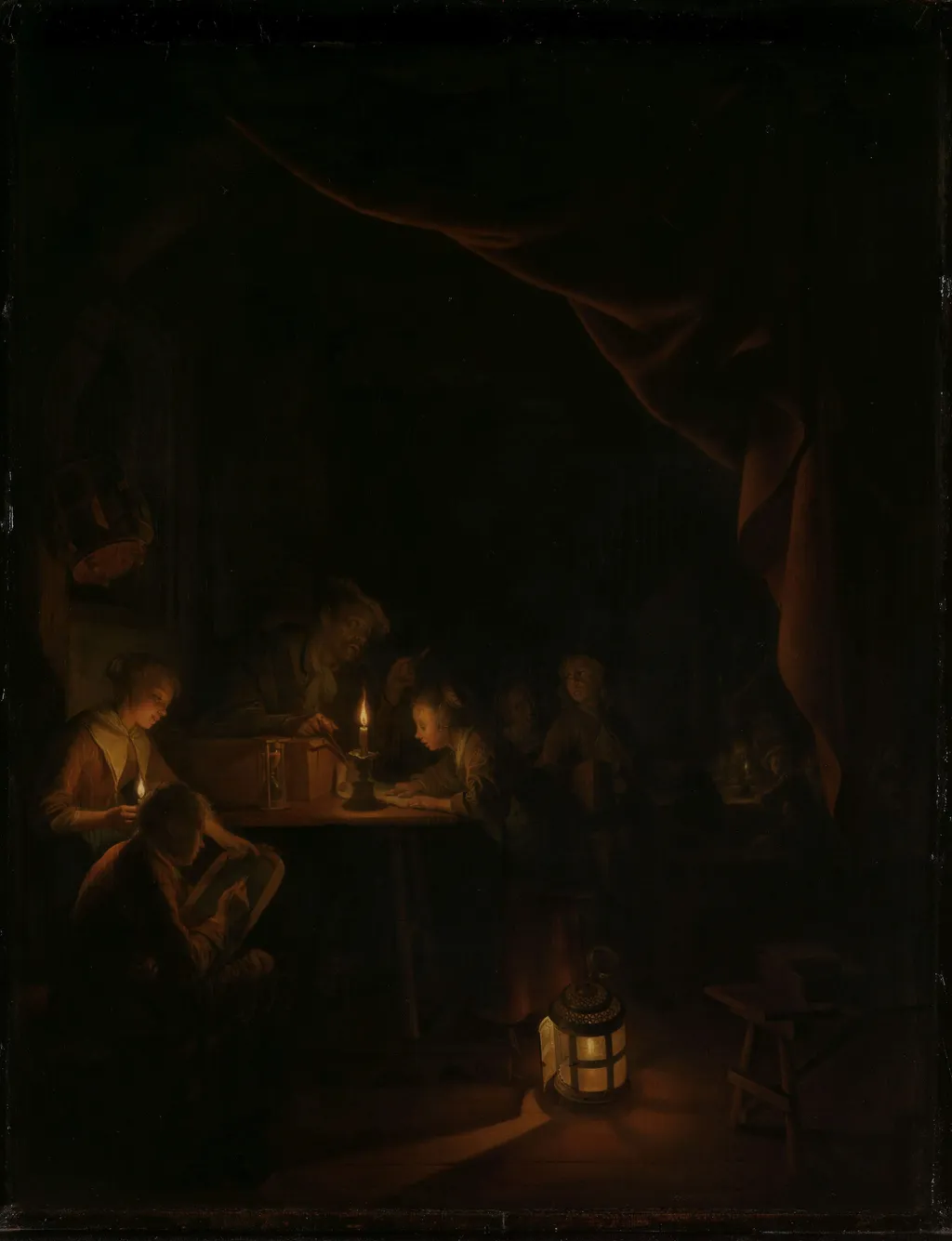 The Night School, by Gerrit Dou, oil, 1663