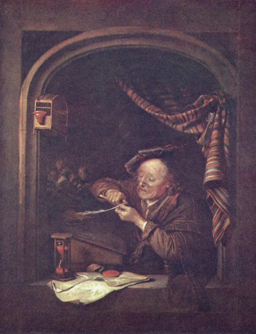 The Old Schoolmaster, by Gerrit Dou, oil, 1671