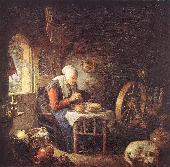 The Prayer of the Spinner, by Gerrit Dou
