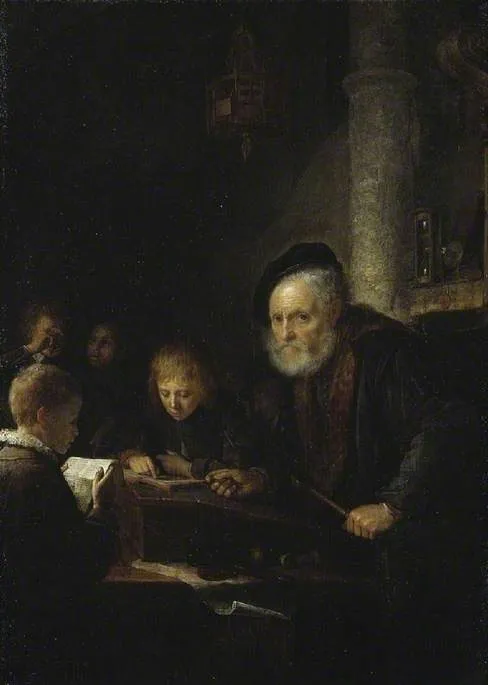 The Schoolmaster, by Gerrit Dou, oil, 1645