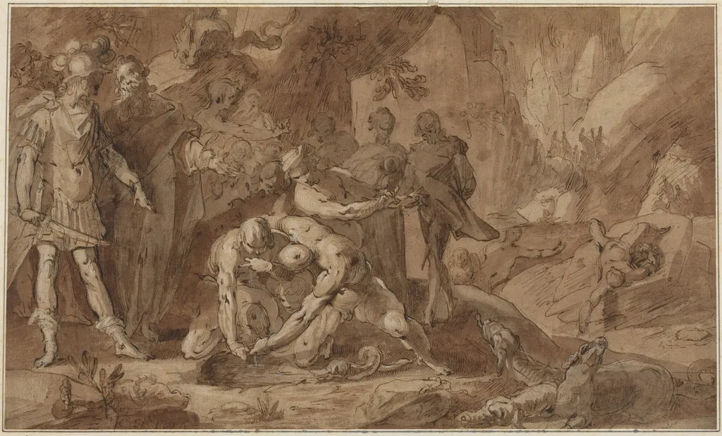 Odysseus and Teiresias, by Gerrit Pietersz Sweelinck, ink, 1606