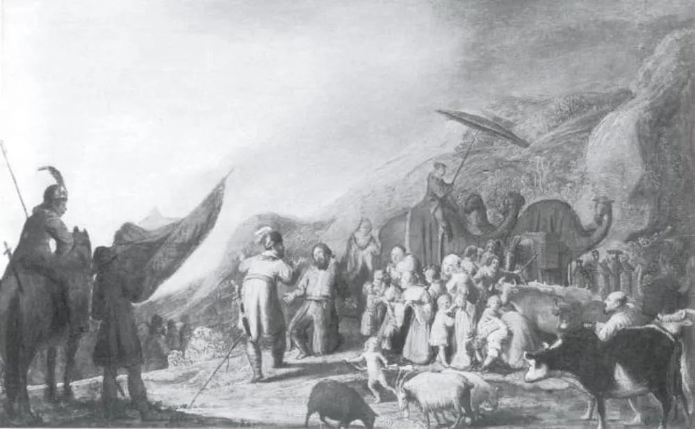The Meeting of Esau and Jacob, by Gerrit Willemsz Horst, oil, 1641