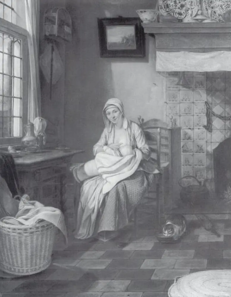 Interior with Nursing Mother, by Gerrit Zegelaar