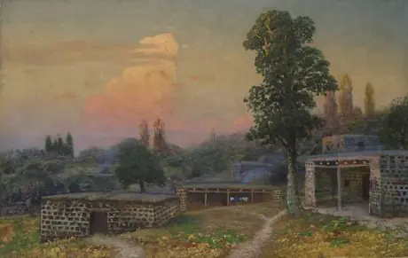 Armenian village at sunrise, by Gevorg Bashinjaghian