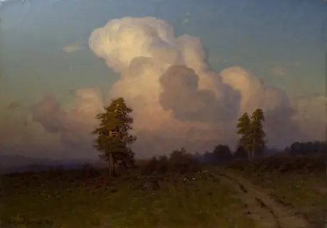 Landscape with pines, by Gevorg Bashinjaghian