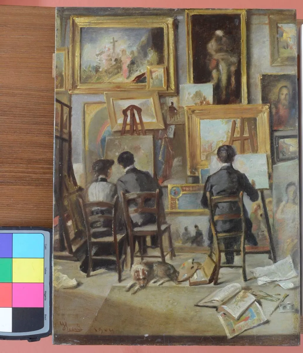 Interior de atelier, by Gheorghe Ioanid, unspecified, 1904