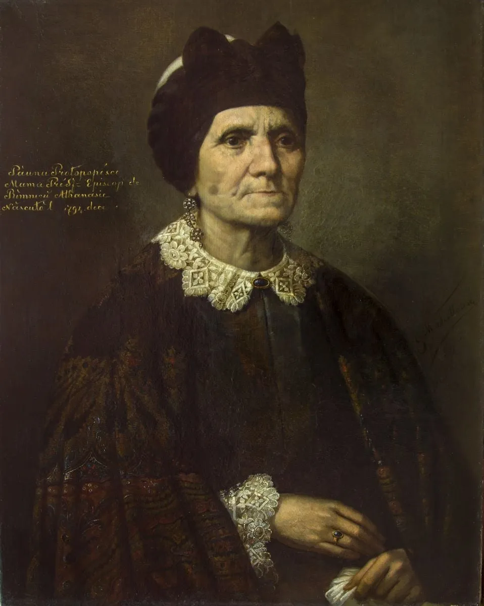 Păuna Protopopescu, mama episcopului Atanasie al Râmnicului, by Gheorghe M. Tattarescu, 1875