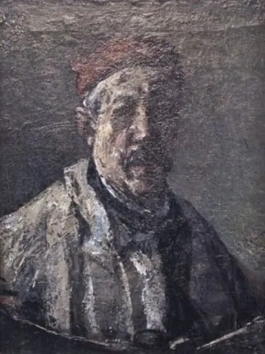 Autoportret cu beretă roșie, by Gheorghe Petrașcu