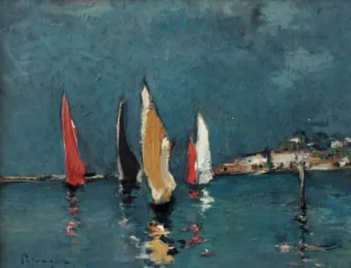 Bărci la Veneția, by Gheorghe Petrașcu