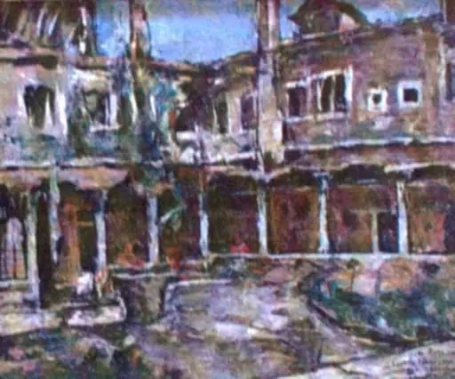 Curte de mănăstire la Veneția, by Gheorghe Petrașcu