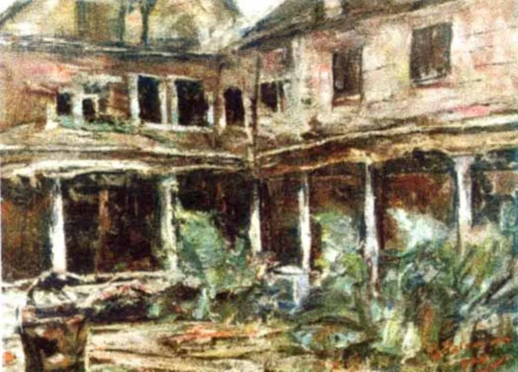 Curte de mânăstire la Veneția, by Gheorghe Petrașcu, unspecified, 1934