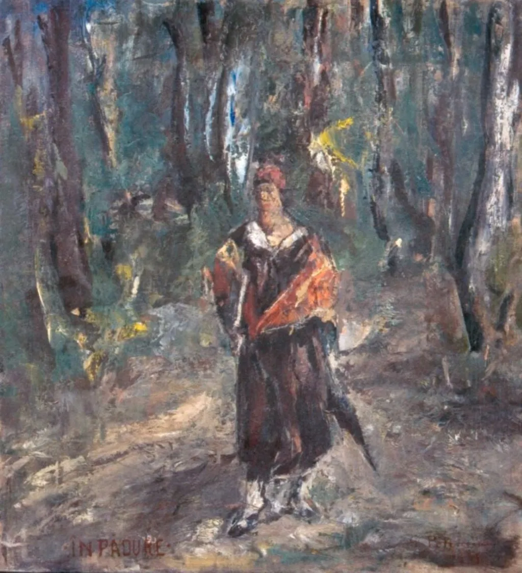 Femeie în pădure, by Gheorghe Petrașcu, 1938