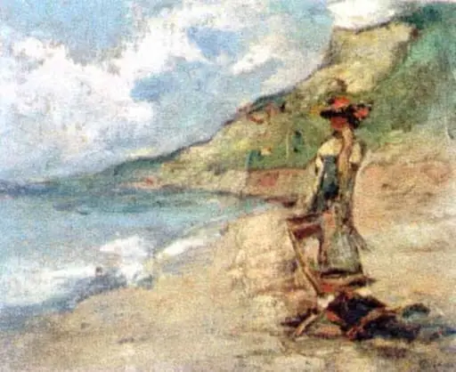 Femeie la mare, by Gheorghe Petrașcu