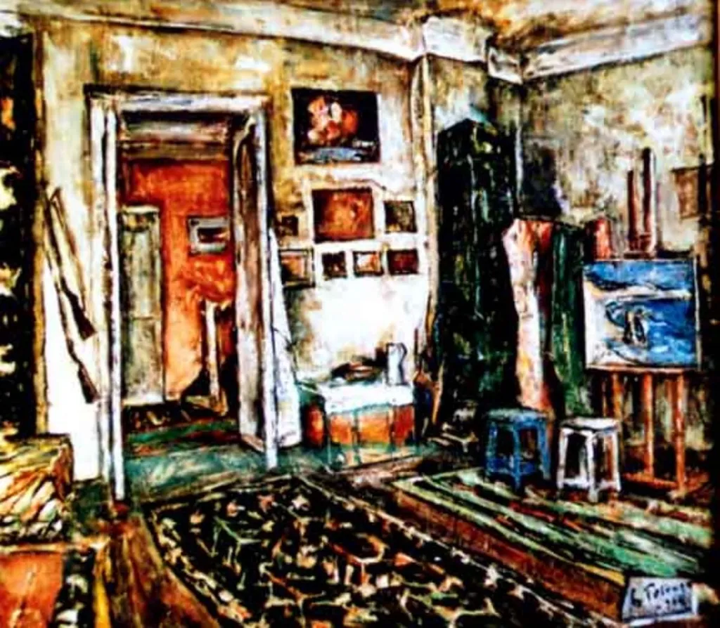 Interior de atelier la Târgoviște, by Gheorghe Petrașcu, unspecified, 1934