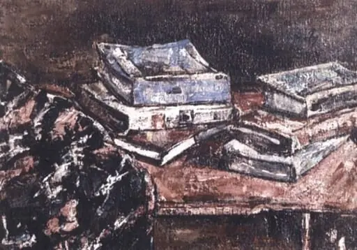 Natură moartă cu cărți, by Gheorghe Petrașcu