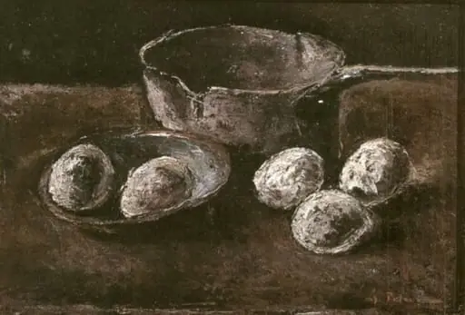 Natură statică cu ouă, by Gheorghe Petrașcu