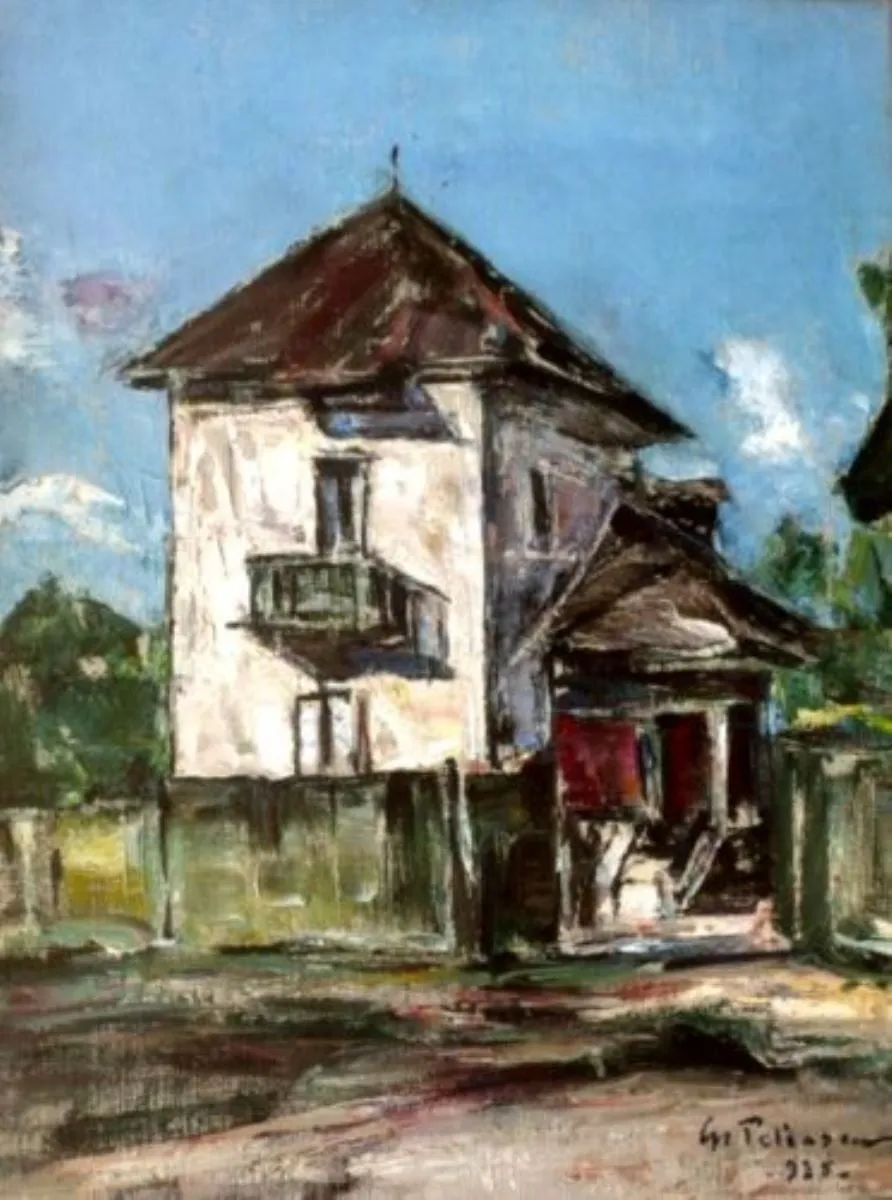 Peisaj cu case, by Gheorghe Petrașcu, unspecified, 1935