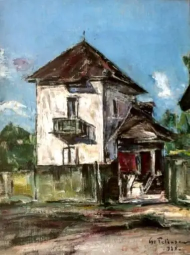 Peisaj cu case, by Gheorghe Petrașcu