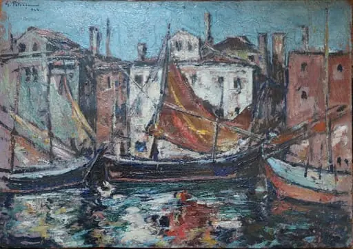 Peisaj marin (Chioggia ?), by Gheorghe Petrașcu