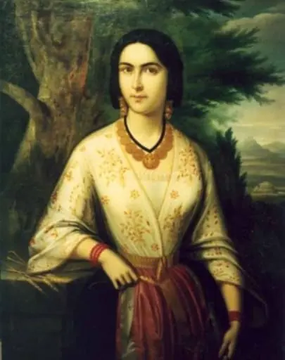 Femeie tânără cu salbă, by Gheorghe Tattarescu