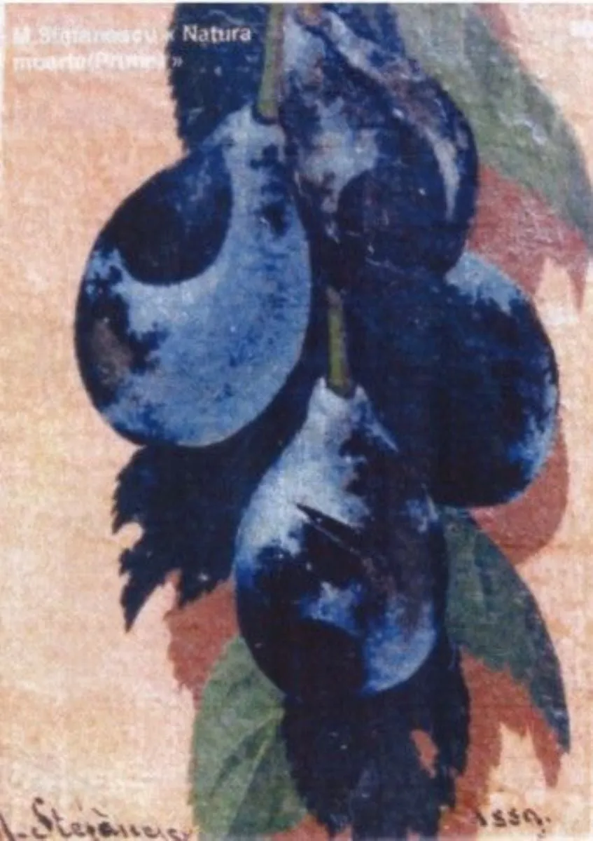 Prune (natură moartă), by Gheorghe Tattarescu, unspecified, 1889