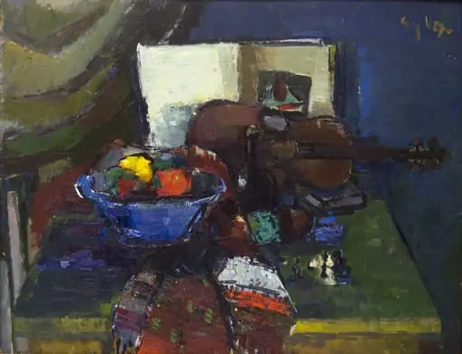 Natură statică cu vioară, by Gheorghe Vânătoru