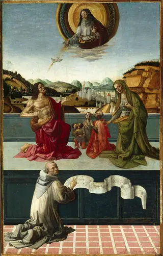 Christ and the Virgin Mary Interceding for Humanity, by Gherardo di Giovanni del Fora, 1496