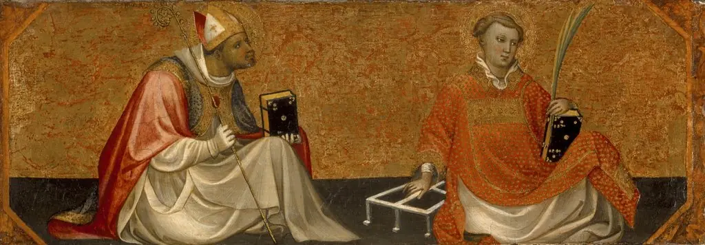 A Bishop Saint and Saint Lawrence, by Gherardo Starnina