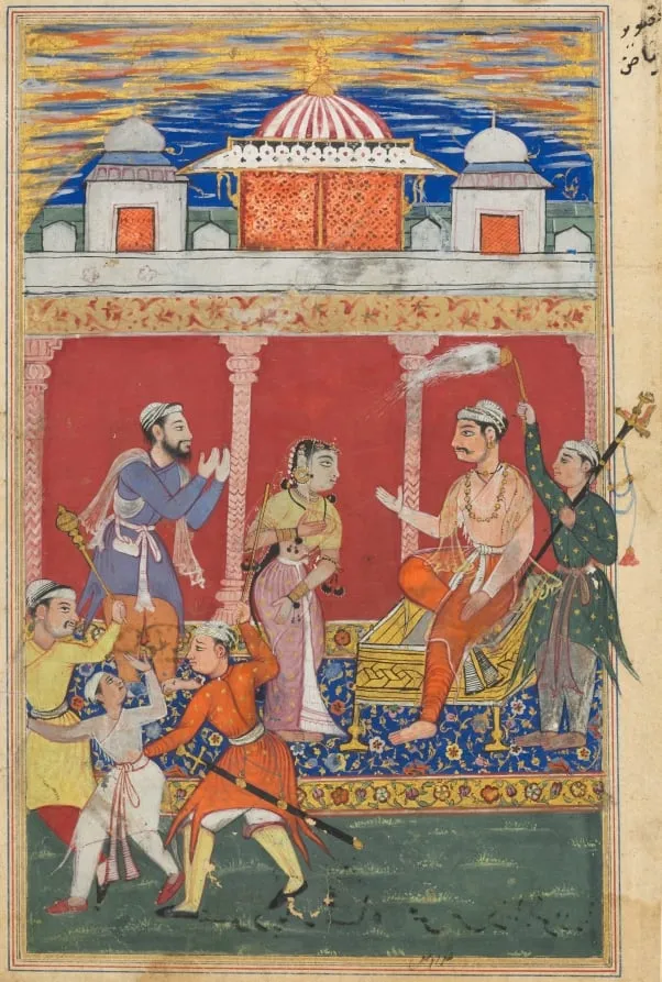 The prince’s ordeal continues, he is ordered away to be executed for the fifth time, from a Tuti-nama (Tales of a Parrot): Eighth Night, by Ghulam 'Ali, unspecified, 1560