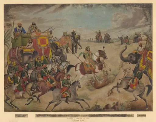 A tiger hunt at Jhajjar, Rohtak District, Panjab