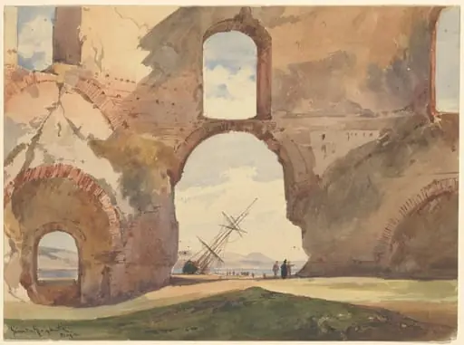 View through the Temple of Venus, Baia, by Giacinto Gigante