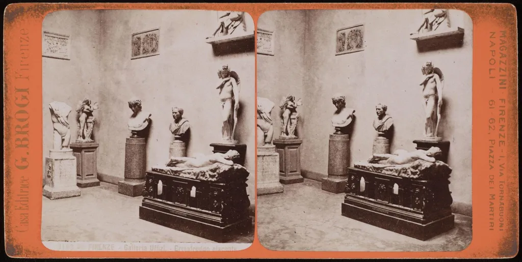 Firenze - Galleria Uffizi - Ermafrodito Giacente, by Giacomo Brogi, photographic, 1880