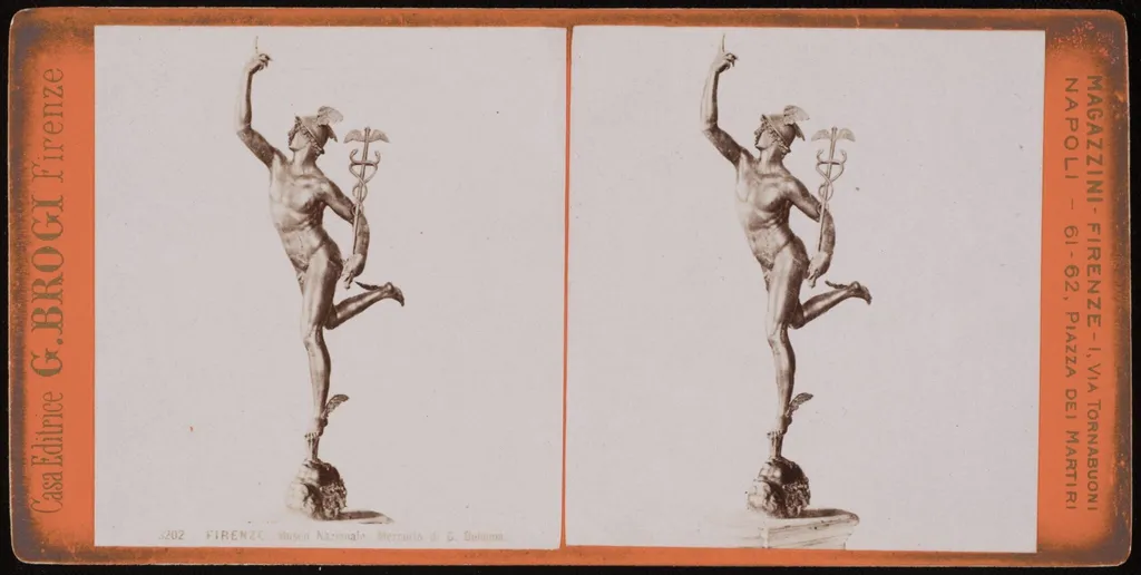 Mercurio di Giambologna, by Giacomo Brogi, photographic, 1880
