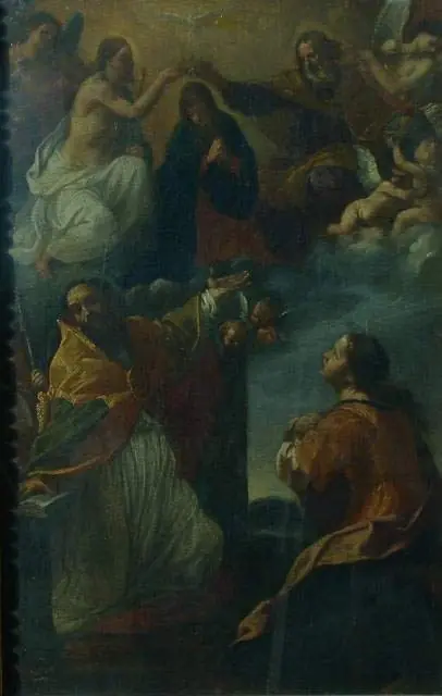 Coronation of Mary, by Giacomo Cavedone