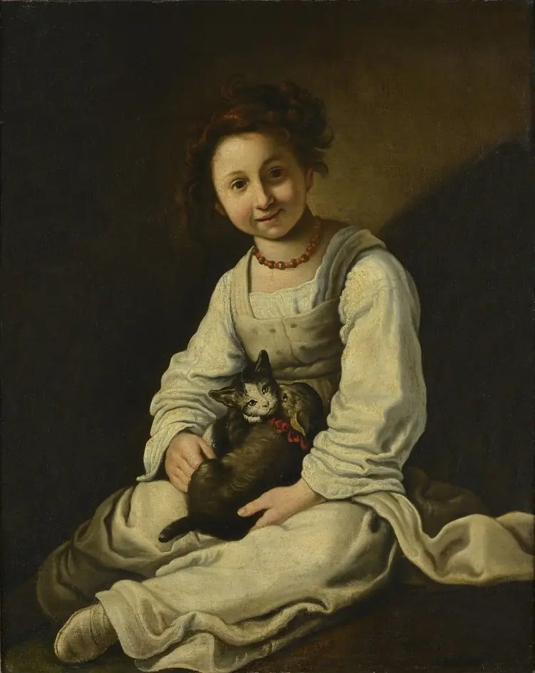 Girl with a Dog and a Kitten, by Giacomo Francesco Cipper