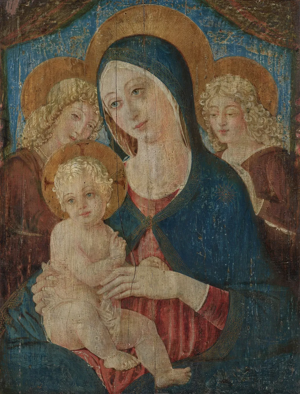 The Virgin and Child with two Angels, by Giacomo Pacchiarotti, paint, 1517