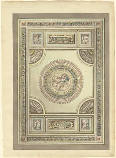 An Ornate Ceiling with an Allegory of Spring, by Giacomo Quarenghi