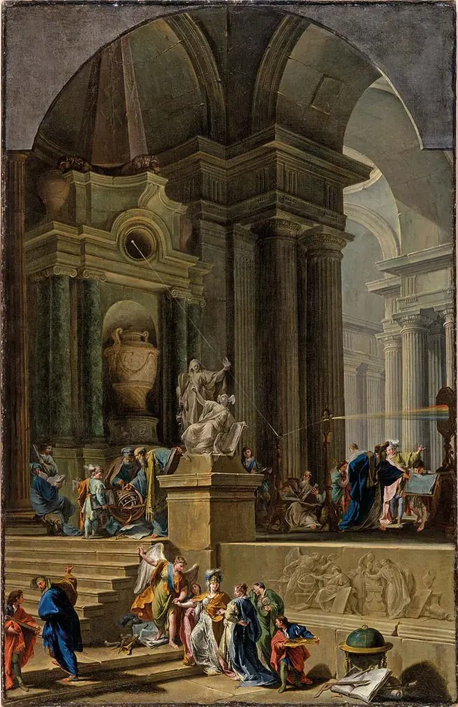 An Allegorical Monument to Sir Isaac Newton, by Giambattista Pittoni