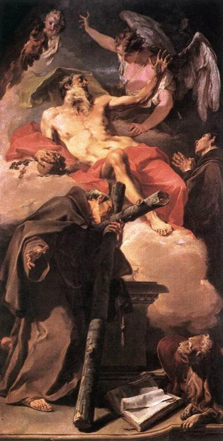 The Apotheosis of Saint Jerome with Saint Peter of Alcántara and Antonino da Patti, by Giambattista Pittoni, oil, 1725