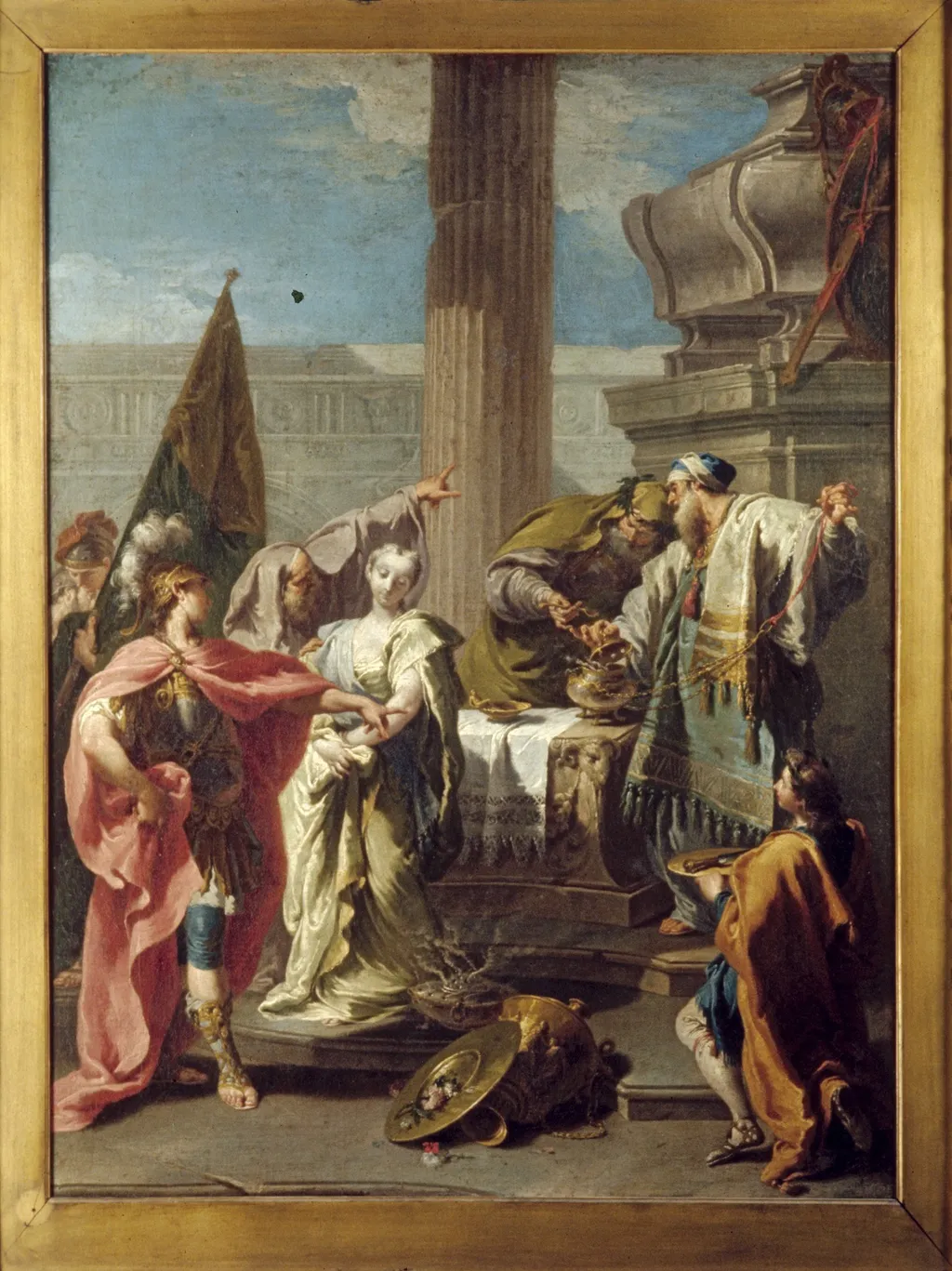 The Sacrifice of Polyxena at the Tomb of Achilles, by Giambattista Pittoni, oil, 1735