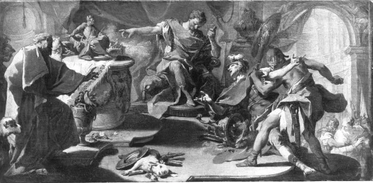 The St. Eustace refuses idolatry, by Giambattista Pittoni, unspecified, 1730