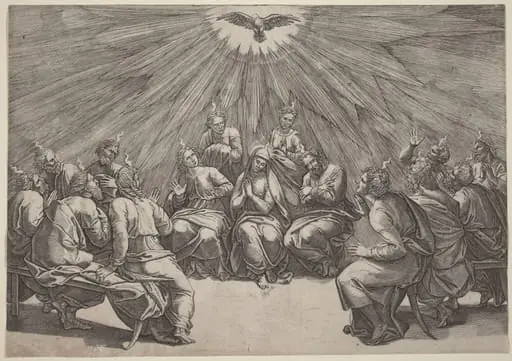 Pentecost, by Gian Jacopo Caraglio
