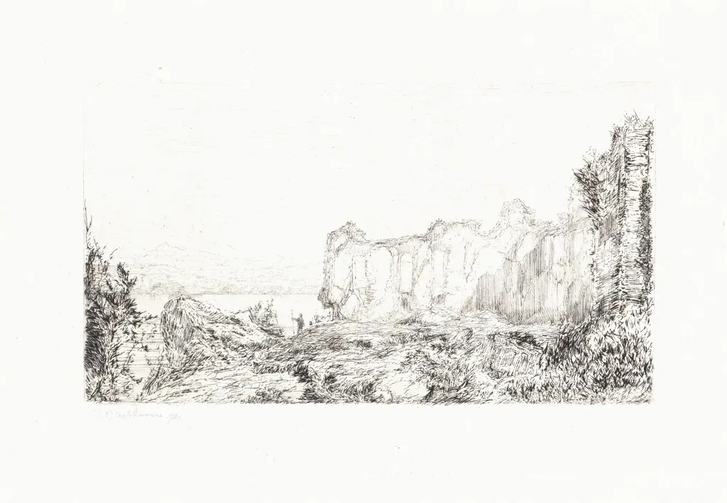 Castellammare, by Giberto Borromeo, ink, 1870