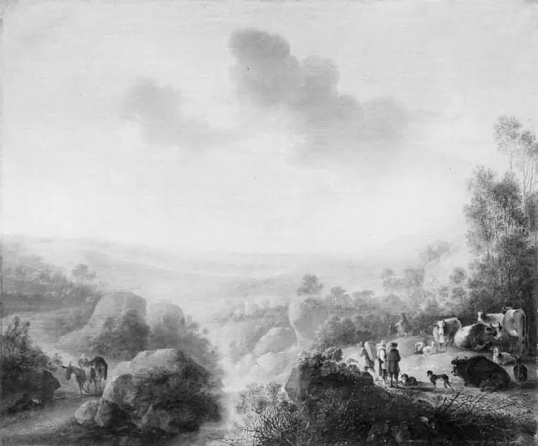 Landscape with Cattle by a Brook, by Gijsbert d'Hondecoeter