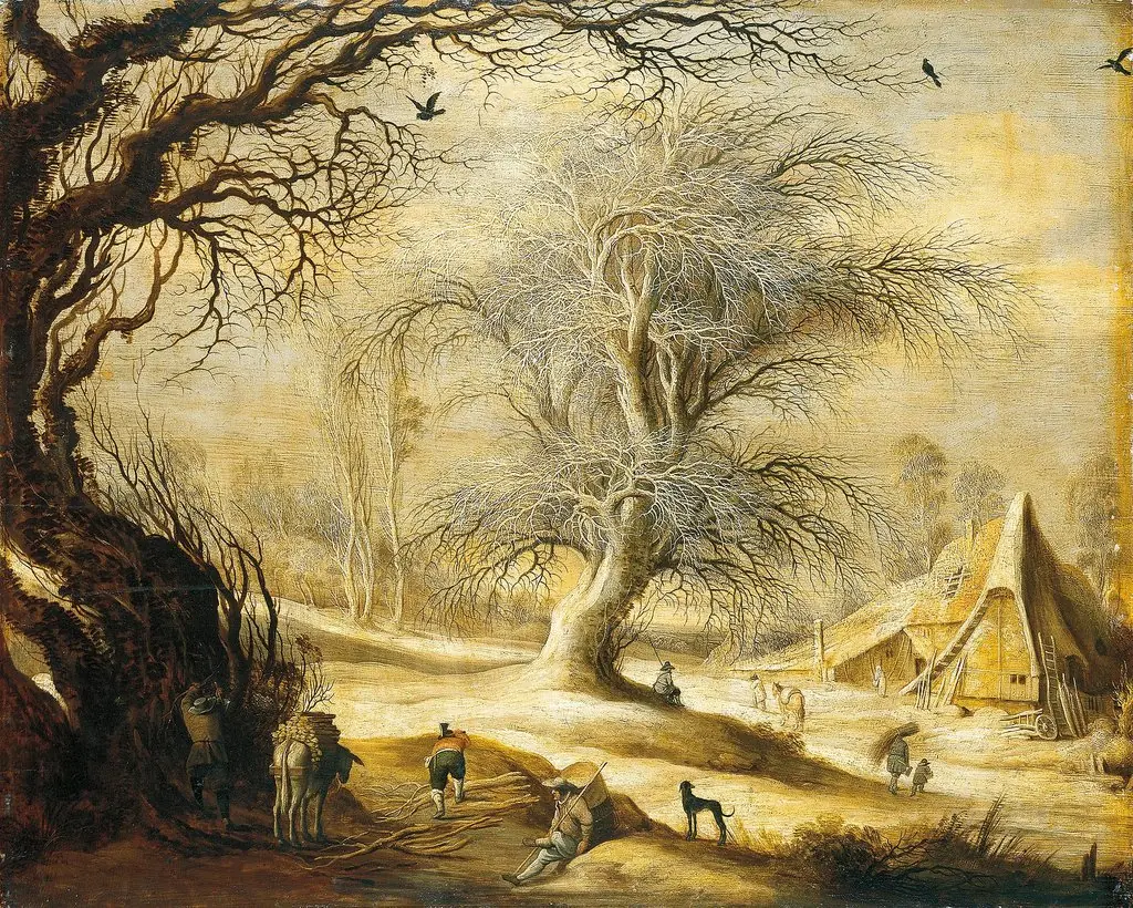 Winter Landscape with Woodcutters, by Gijsbrecht Leytens