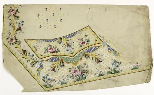 Gilet aux plumes de paon, projets de broderies de gilet, XVIIIème siècle