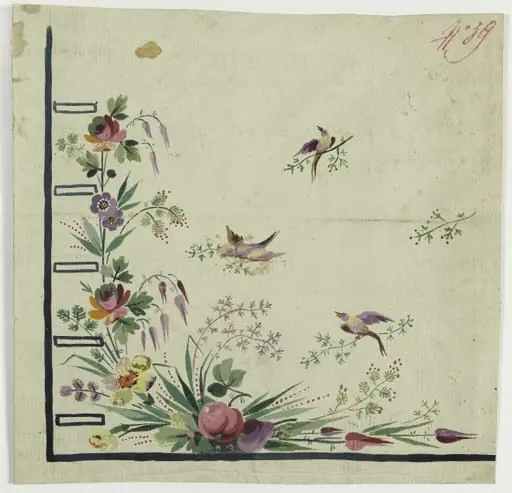 Gilet décor fleurs et colibris, projets de broderies de gilet, XVIIIème siècle