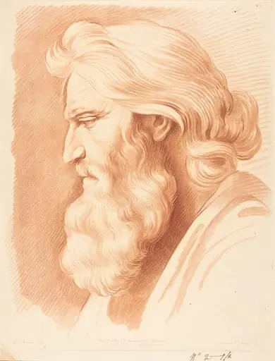 Head of a Venerable Man, by Gilles-Antoine Demarteau