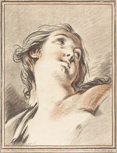 Head of a Woman Looking Up, by Gilles Demarteau the Elder