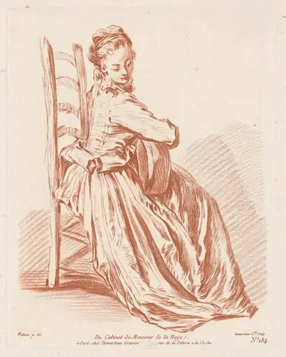 Woman Playing the Guitar, by Gilles Demarteau the Elder